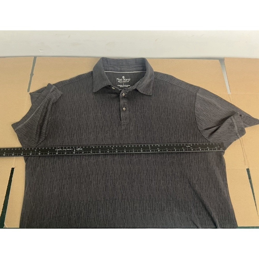 Nat Nast Black Polo Shirt Size L Short Sleeve Modal Polyester Blend Adult - Picture 2 of 11